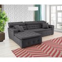 Ver imagem 3 de Sofá Retrátil e Chaise Orlando 220x150-chumbo