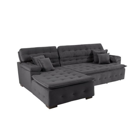 Sofá Retrátil e Chaise Orlando 220x150-chumbo