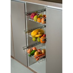 Gaveta Fruteira Deslizante Baixa Slim de Aramado Cromado 47x38cm Schmitt - 5 Gaveta Fruteira Deslizante Baixa Slim de Aramado Cromado 47x38cm Schmitt - 5