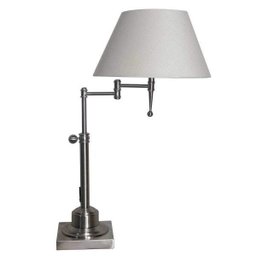 Luminária de Mesa de Metal Nickel 65cmx33cmx42cm Bella Iluminação - 1 Luminária de Mesa de Metal Nickel 65cmx33cmx42cm Bella Iluminação - 1