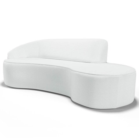 Sofá Living 3 Lugares 210cm Braço Esquerdo Mozart D06 Sintético Branco - Mpozenato
