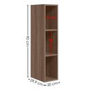 Ver imagem 3 de Armario Aereo 3 Nichos MDF 20x90 cm Kali 16675 Carvalho Toq Nicioli