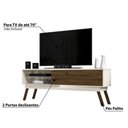Ver imagem 3 de Rack Frizz com 2 Portas 182 Cm - Off White/imbuia