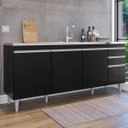 Ver imagem 5 de Balcão de Pia para Cozinha 180 Cm 4 Portas Athena Preto