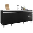 Ver imagem 1 de Balcão de Pia para Cozinha 180 Cm 4 Portas Athena Preto