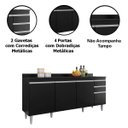 Ver imagem 3 de Balcão de Pia para Cozinha 180 Cm 4 Portas Athena Preto