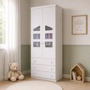 Ver imagem 1 de Guarda Roupa Roupeiro Infantil Eloisa 02 Portas 03 Gavetas Branco Phoenix Baby