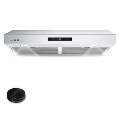 Coifa Amzchef de Embutir 30" com 900 Cfm e Ventilador de 9 Velocidades (inox)