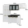 Cozinha de Aço Completa Diamante 14 Portas 3 Gavetas com Vidro Branco/Preto 818470 - Telasul - 4