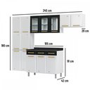 Ver imagem 4 de Cozinha de Aço Completa Diamante 14 Portas 3 Gavetas com Vidro Branco/Preto 818470 - Telasul