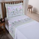 Ver imagem 1 de Jogo de Lençol 3 Peças Completo Girl Cama Solteiro Menina 300 Fios Estampa Digital Branco