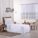 Ver imagem 2 de Jogo de Lençol 3 Peças Completo Girl Cama Solteiro Menina 300 Fios Estampa Digital Branco