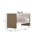 Ver imagem 2 de Quarto Infantil Lua Encantada Guarda Roupa, Cômoda e Berço Reto Branco/carvalho