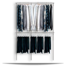 Arara cabideiro aramado trilho parede closet loja suspenso Br 1,60 m - 1