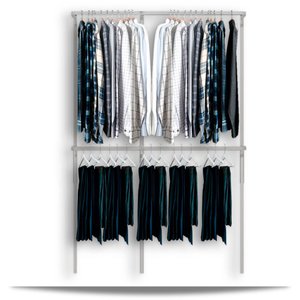 Arara cabideiro aramado trilho parede closet loja suspenso Br 1,60 m