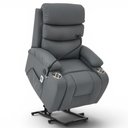 Ver imagem 5 de Poltrona Reclinável Niara com Elevação e Massageadora Sintético Cinza Mpozenato 82cm 130kg