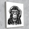 Tela Decorativa Macaco Ouvindo Música 30X40Cm - 3