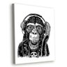 Tela Decorativa Macaco Ouvindo Música 30X40Cm - 1
