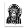 Tela Decorativa Macaco Ouvindo Música 30X40Cm - 2