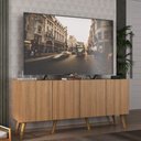 Ver imagem 1 de Rack Retrô para Tv até 50 Polegadas com 4 Portas Multimóveis Mp1071 Rustic/natural