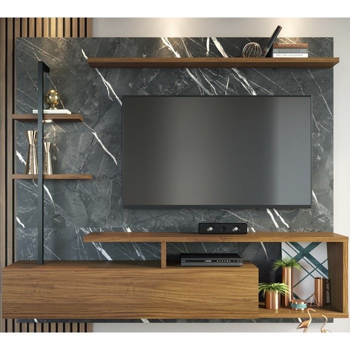 Painel Home Suspenso TV 55 Polegadas Maragogi Grigio Noce Milano CLB ...