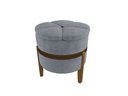 Ver imagem 1 de Puff Pétala Decorativo Premium Apoio para Os Pés Banco Estofado Redondo Banqueta Moderno Cor Cinza