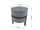 Ver imagem 4 de Puff Pétala Decorativo Premium Apoio para Os Pés Banco Estofado Redondo Banqueta Moderno Cor Cinza