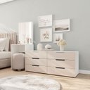 Ver imagem 1 de Cômoda Penteadeira Madri 6 Gavetas c/ Espelho 209x160cm Creme/Branco 250805