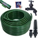 Ver imagem 1 de Mangueira De Jardim 30m Metros Reforçada Trançada + Torneira Reforçada + Fita Veda Rosca | Ledmang