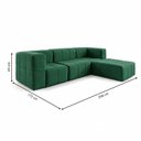 Ver imagem 4 de Sofá Modular com Puff 3 Lugares Linho Verde na Caixa 258cm