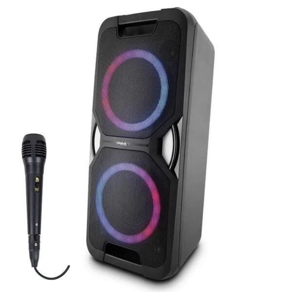 Caixa Acústica Philco Pcx5600 Potente LED USB 01 Microfone