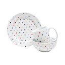 Ver imagem 1 de Kit Café da Manhã Porcelana Corações Coloridos - 3 Peças