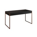 Ver imagem 5 de Mesa de Escritório Industrial Malta Preta 137x53cm Base Cobre com 1 Cadeira Branca Eames Eiffel