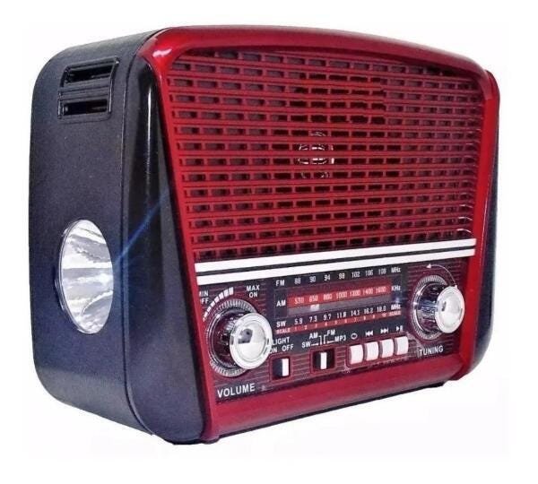 Rádio Retro Portátil Am/Fm USB/Sd/Tf Recarregável Inova