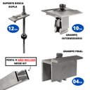 Ver imagem 2 de Kit Estrutura Suporte Fixador para 06 Placas Solar Alumínio e Inox Telha Fibro Ondulada em Viga Metá