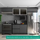 Ver imagem 2 de Cozinha Armário 6 Peças Balcão com Tampo Etna Grafite Poliman
