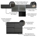 Ver imagem 4 de Cozinha Armário 6 Peças Balcão com Tampo Etna Grafite Poliman