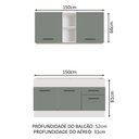 Ver imagem 4 de Armário de Cozinha Compacta 150cm Branco/Cinza Agata Madesa 02