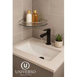 Kit Acessórios Banheiro Inox Lavabo + 2 Porta Shampoo Canto - 4