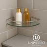 Kit Acessórios Banheiro Inox Lavabo + 2 Porta Shampoo Canto - 6