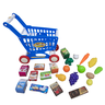 Carrinho de Compras Infantil Com Acessórios Brinquedo Supermercado Azul - 1
