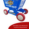 Carrinho de Compras Infantil Com Acessórios Brinquedo Supermercado Azul - 6
