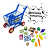Carrinho de Compras Infantil Com Acessórios Brinquedo Supermercado Azul - 2