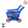 Carrinho de Compras Infantil Com Acessórios Brinquedo Supermercado Azul - 8