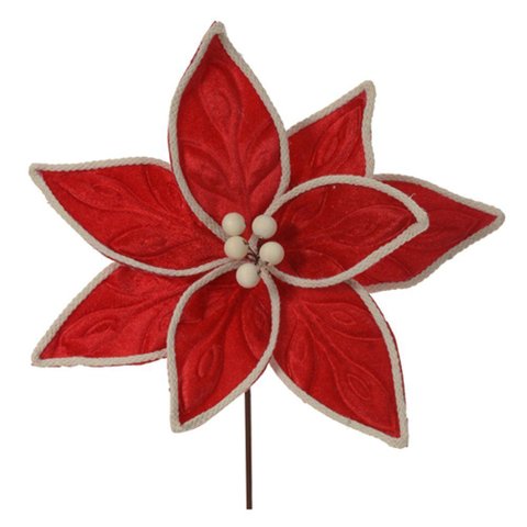 Haste de Natal Bico Papagaio Aveludado Vermelho 19cm 29d