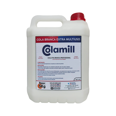 Cola Pva Branca Profissional para Papeis e Laminados 5kg - Colamill