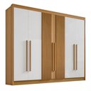 Ver imagem 1 de Guarda Roupa Casal 6 Portas Ripado 7 Gavetas sem Pes Athos D Doro Cinamomo/off White/ripado