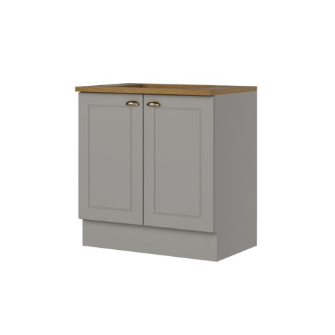 Balcão Modulado 80cm com Tampo para Cooktop 2 Portas Emily Henn