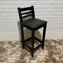 Ver imagem 2 de Banqueta Fixa Estofada de Madeira:preto
