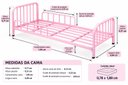 Ver imagem 6 de Cama Montessoriana Infantil Solteiro em Aço com Colchão Rosa